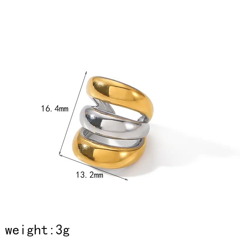 1 pair simple series casual geometric stainless steel  gold plated women clip-on earrings 